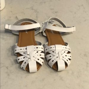 Cat and Jack girls white sandals size 12